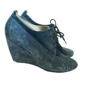 BALENCIAGA PARIS BLUE SUEDE WEDGE ANKLE BOOTIES Shoes ARENA DERBY 41
